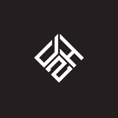 Siyah arka planda DZH harf logosu tasarımı. DZH yaratıcı harflerin baş harfleri logo kavramı. DZH harf tasarımı.