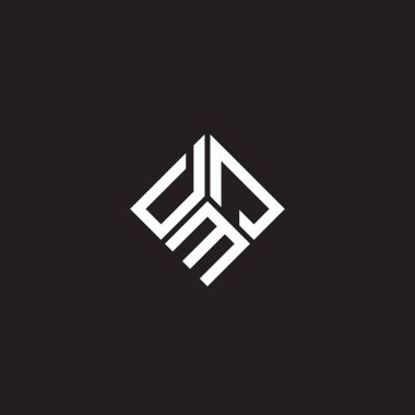 Siyah arka planda DMJ harf logosu tasarımı. DMJ yaratıcı harflerin baş harfleri logo kavramı. DMJ harf tasarımı.