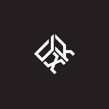 Siyah arkaplanda DKX harf logosu tasarımı. DKX yaratıcı harflerin baş harfleri logo kavramı. DKX harf tasarımı.