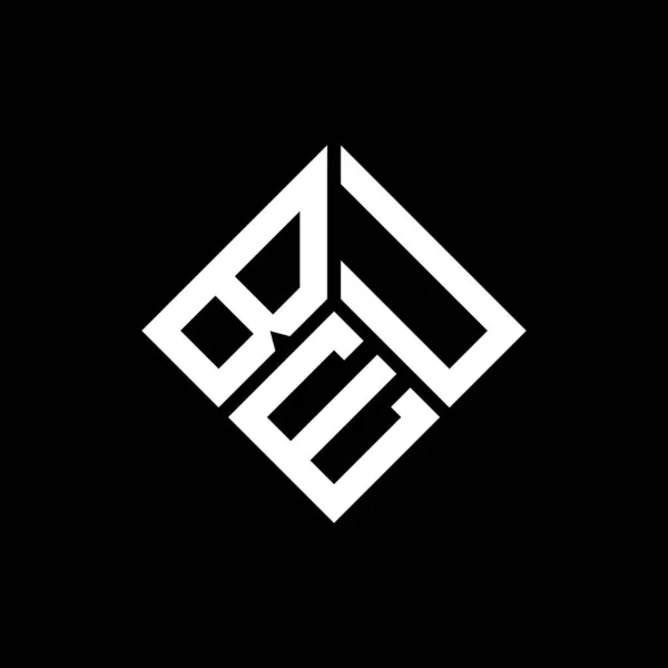 Diseño Del Logotipo Letra Beu Sobre Fondo Negro Beu Iniciales — Archivo Imágenes Vectoriales