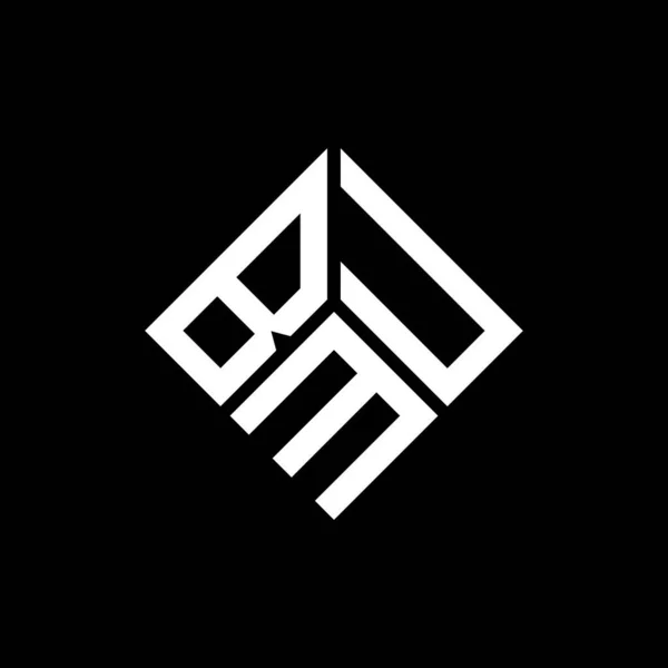 Bmu Design Logotipo Carta Fundo Preto Bmu Iniciais Criativas Conceito — Vetor de Stock