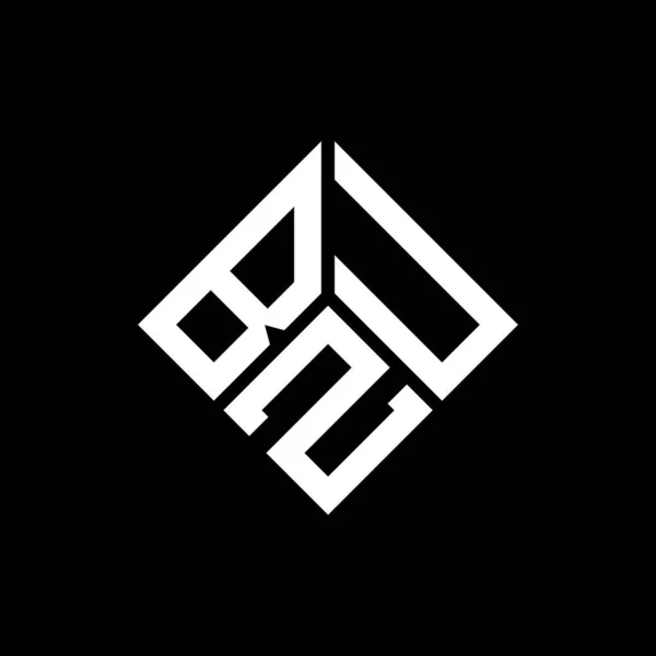 Bzu Brev Logotyp Design Svart Bakgrund Bzu Kreativa Initialer Brev — Stock vektor