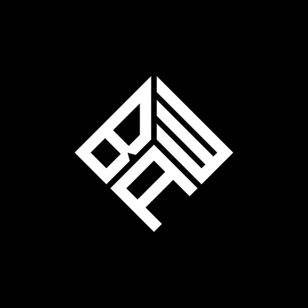 Baw Písmeno Logo Design Černém Pozadí Baw Kreativní Iniciály Koncept — Stockový vektor