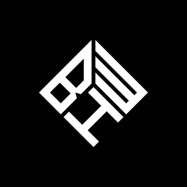 Diseño Del Logotipo Letra Bhw Sobre Fondo Negro Bhw Iniciales — Vector de stock