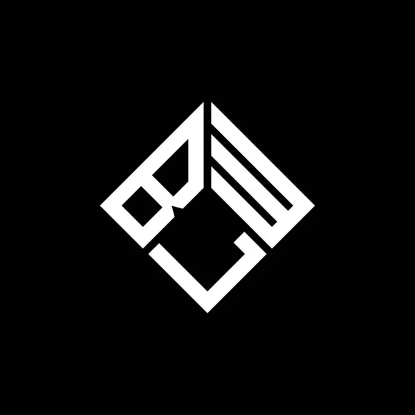 Siyah Arka Planda Blw Harf Logosu Tasarımı Blw Yaratıcı Harflerin — Stok Vektör