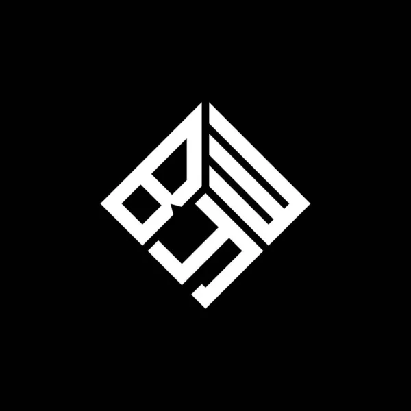Byw Logo Ontwerp Zwarte Achtergrond Byw Creatieve Initialen Letter Logo — Stockvector