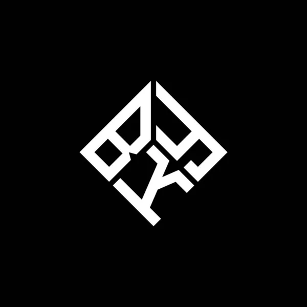 Desain Logo Huruf Bky Pada Latar Belakang Hitam Inisial Kreatif - Stok Vektor