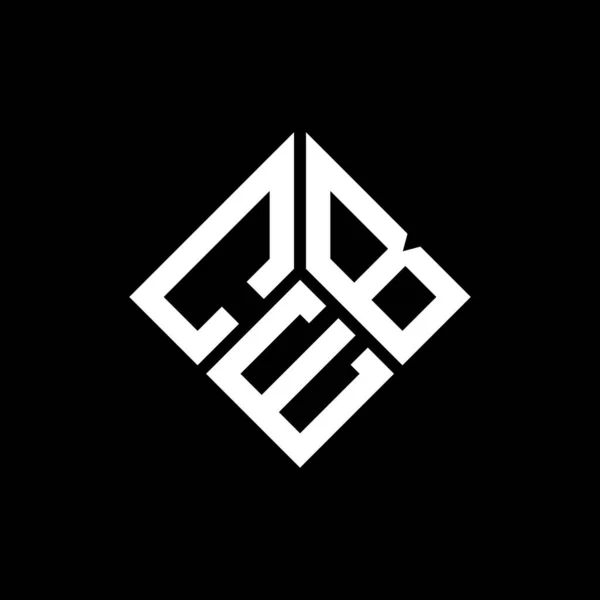 Diseño Del Logotipo Letra Ceb Sobre Fondo Negro Ceb Iniciales — Vector de stock