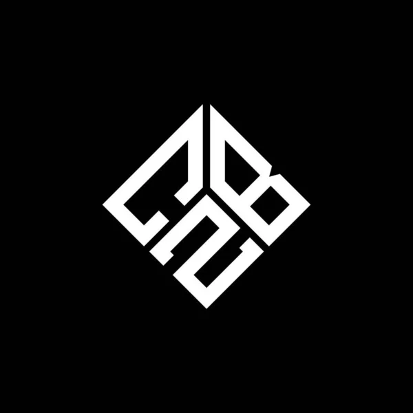 Diseño Del Logotipo Letra Czb Sobre Fondo Negro Czb Iniciales — Archivo Imágenes Vectoriales