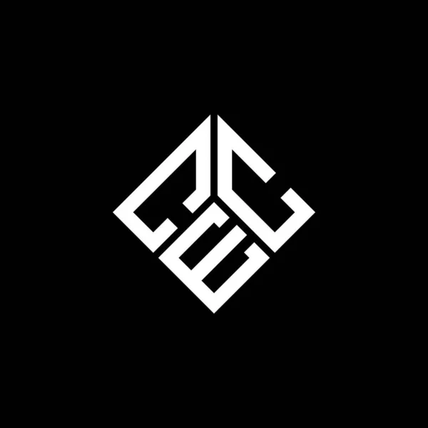 Logo Cec Lettera Disegno Sfondo Nero Cec Iniziali Creative Lettera — Vettoriale Stock
