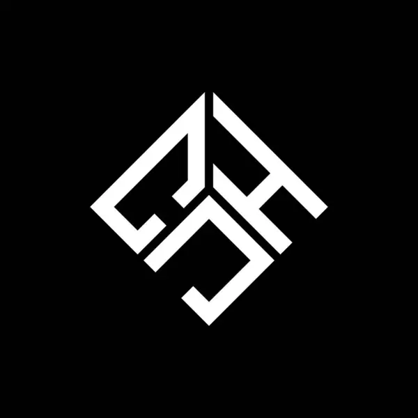 Cjh Lettre Logo Design Sur Fond Noir Cjh Initiales Créatives — Image vectorielle