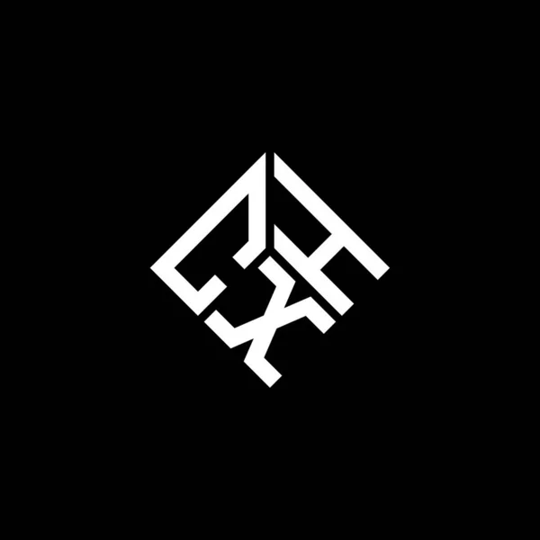 Siyah Arkaplanda Cxh Harf Logosu Tasarımı Cxh Yaratıcı Harflerin Baş — Stok Vektör