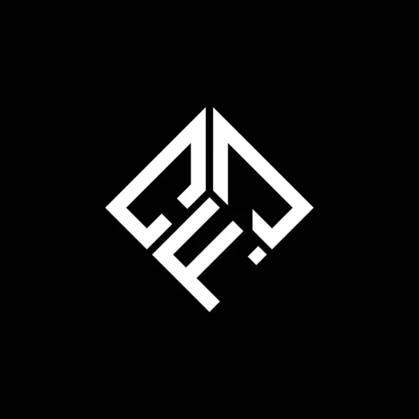 Diseño Del Logotipo Letra Cfj Sobre Fondo Negro Cfj Iniciales — Vector de stock