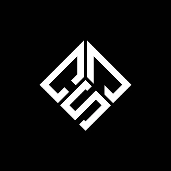 Diseño Del Logotipo Letra Csj Sobre Fondo Negro Csj Iniciales — Vector de stock