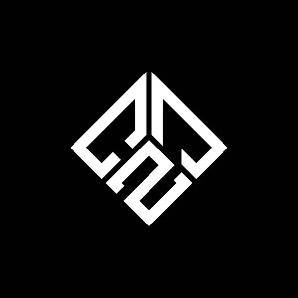 Siyah Arka Planda Czj Harf Logosu Tasarımı Czj Yaratıcı Harflerin — Stok Vektör