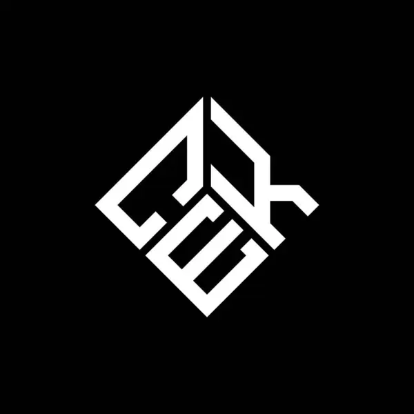 Cek Letter Logo Ontwerp Zwarte Achtergrond Cek Creatieve Initialen Letter — Stockvector