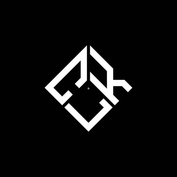 Siyah Arkaplanda Clk Harf Logosu Tasarımı Clk Yaratıcı Harflerin Baş — Stok Vektör