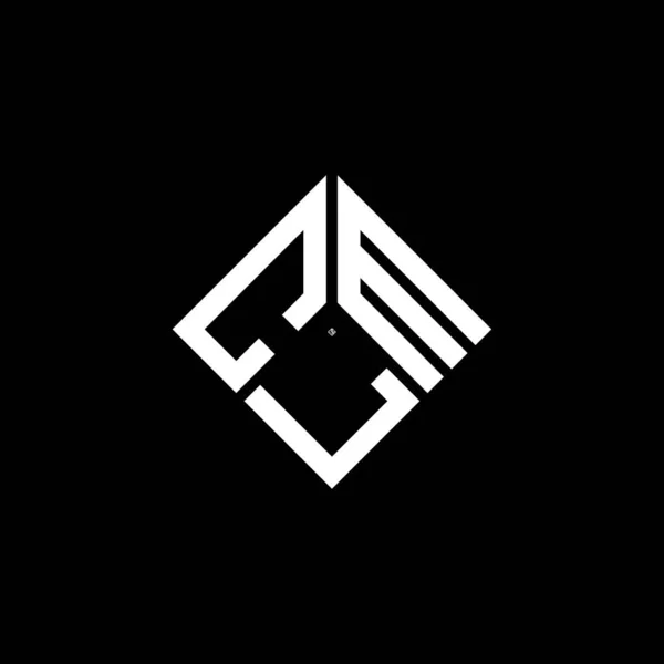 Siyah Arkaplanda Clm Harf Logosu Tasarımı Clm Yaratıcı Harflerin Baş — Stok Vektör
