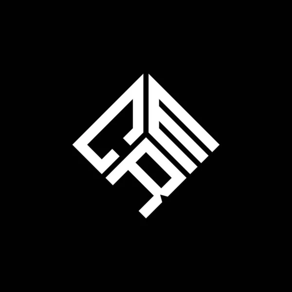 Siyah Arkaplanda Crm Harf Logosu Tasarımı Crm Yaratıcı Harflerin Baş — Stok Vektör