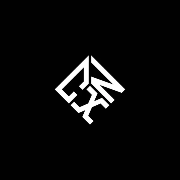 Cxn Lettre Logo Design Sur Fond Noir Cxn Initiales Créatives — Image vectorielle