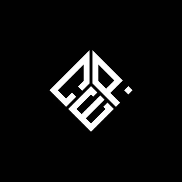 Cep Design Logotipo Carta Fundo Preto Cep Iniciais Criativas Conceito —  Vetores de Stock