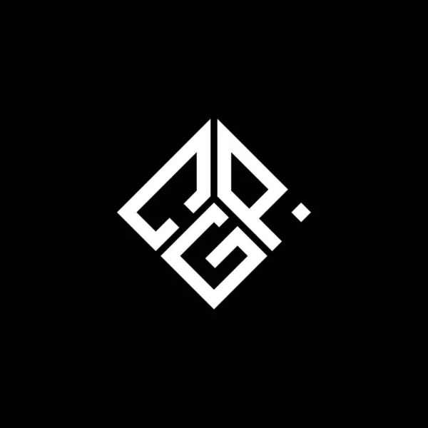 Cgp Lettre Logo Design Sur Fond Noir Cgp Initiales Créatives — Image vectorielle