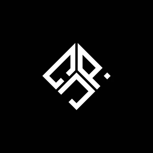 Logo Lettera Cjp Disegno Sfondo Nero Cjp Creativo Iniziali Lettera — Vettoriale Stock