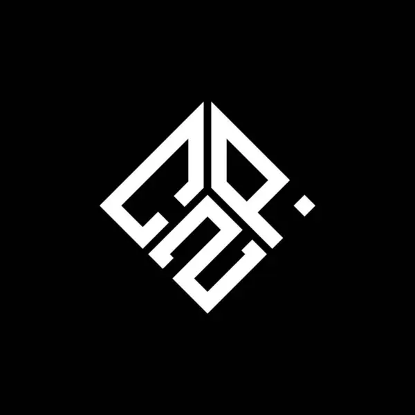 Siyah Arkaplanda Czp Harf Logosu Tasarımı Czp Yaratıcı Harflerin Baş — Stok Vektör