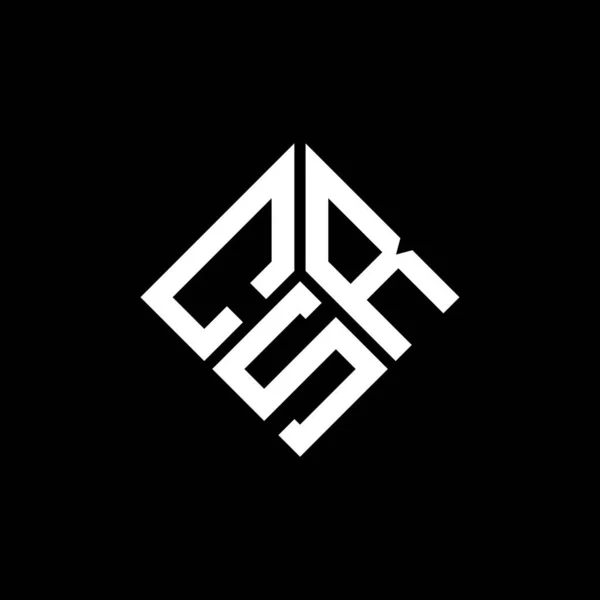 Siyah Arka Planda Csr Harf Logosu Tasarımı Csr Yaratıcı Harflerin — Stok Vektör