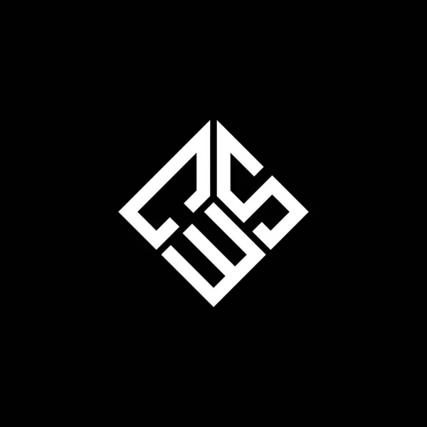 Cws Písmeno Logo Design Černém Pozadí Cws Kreativní Iniciály Koncept — Stockový vektor