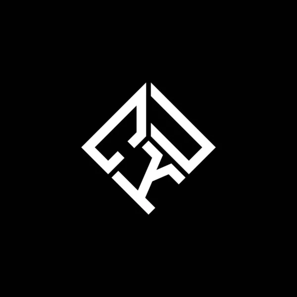 Diseño Del Logotipo Letra Cku Sobre Fondo Negro Cku Iniciales — Vector de stock