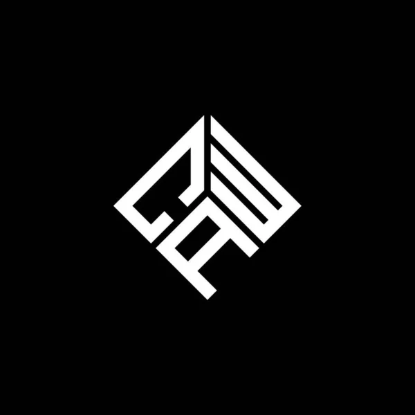 Diseño Del Logotipo Letra Caw Sobre Fondo Negro Caw Iniciales — Archivo Imágenes Vectoriales