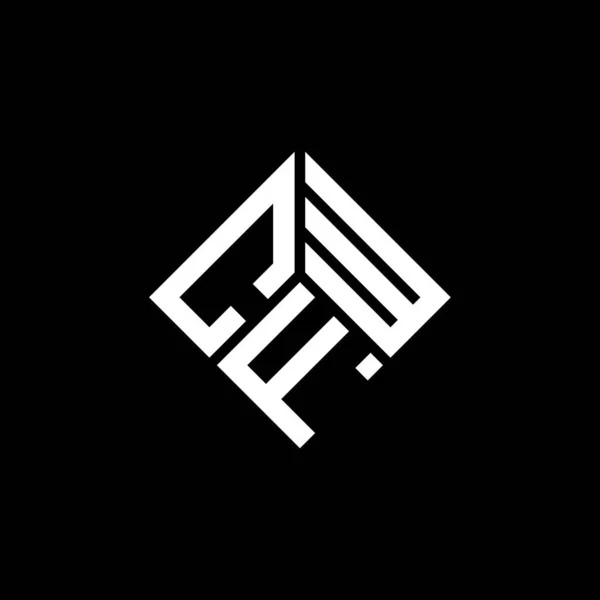 Diseño Del Logotipo Letra Cfw Sobre Fondo Negro Cfw Iniciales — Vector de stock