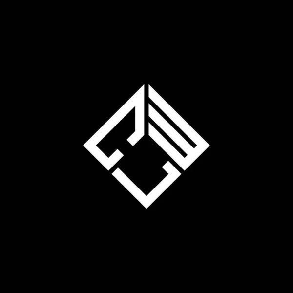 Дизайн Логотипа Clw Чёрном Фоне Креативные Инициалы Clw Буквенно Обозначают — стоковый вектор