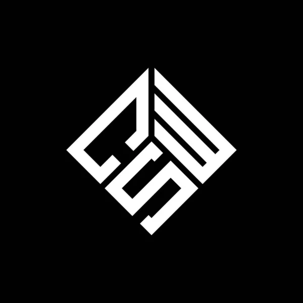 Дизайн Логотипа Csw Чёрном Фоне Креативные Инициалы Csw Буквенно Обозначают — стоковый вектор