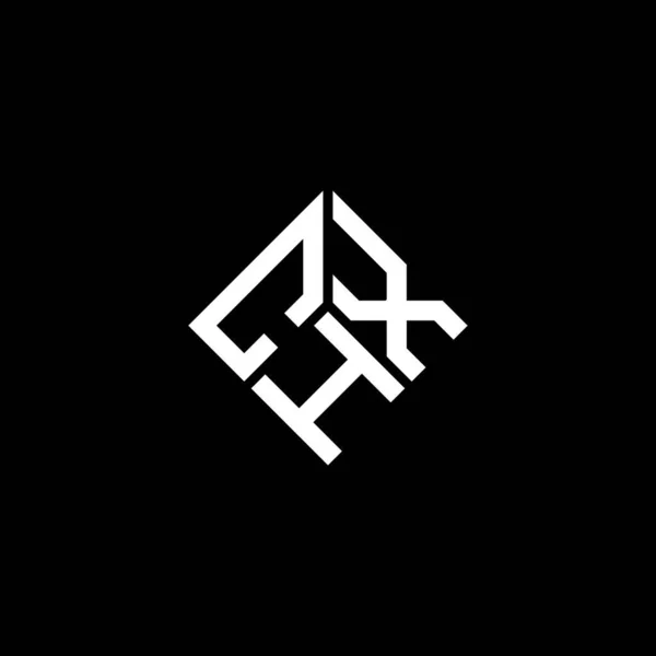 Diseño Del Logotipo Carta Chx Sobre Fondo Negro Chx Iniciales — Vector de stock