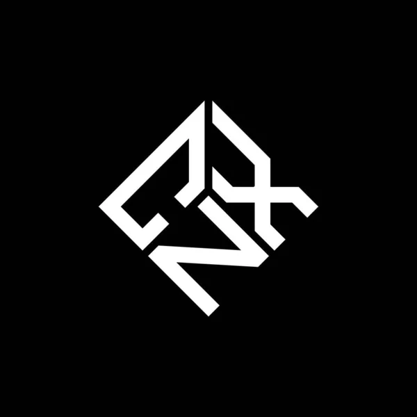 Design Logotipo Carta Cnx Fundo Preto Cnx Iniciais Criativas Conceito — Vetor de Stock