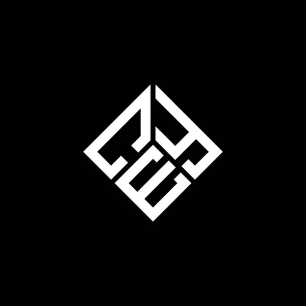 Desain Logo Surat Cey Pada Latar Belakang Hitam Cey Kreatif - Stok Vektor