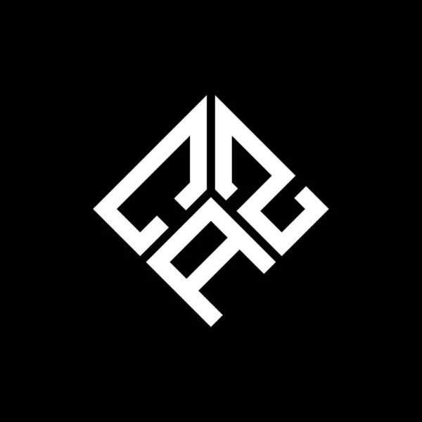Diseño Del Logotipo Letra Caz Sobre Fondo Negro Caz Iniciales — Vector de stock