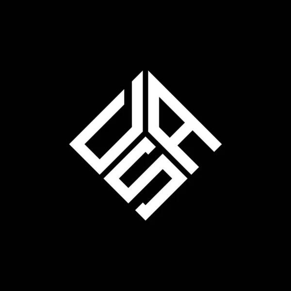 Diseño Del Logotipo Letra Dsa Sobre Fondo Negro Dsa Iniciales — Vector de stock