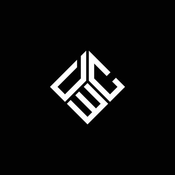Dwc Lettera Logo Design Sfondo Nero Concetto Logo Lettera Iniziali — Vettoriale Stock