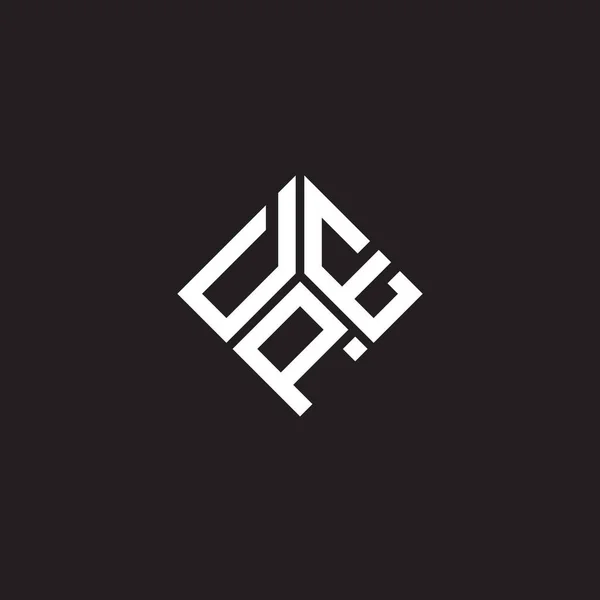 Dpe Letter Logo Ontwerp Zwarte Achtergrond Dpe Creatieve Initialen Letter — Stockvector