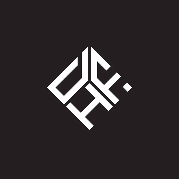 Diseño Del Logotipo Letra Dhf Sobre Fondo Negro Dhf Iniciales — Vector de stock