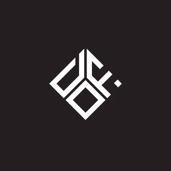 Diseño Del Logotipo Letra Dof Sobre Fondo Negro Dof Iniciales — Vector de stock