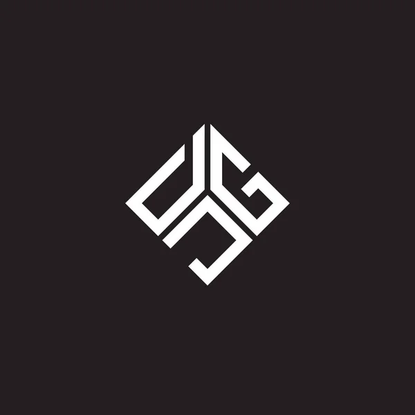 Diseño Del Logotipo Letra Djg Sobre Fondo Negro Djg Iniciales — Vector de stock