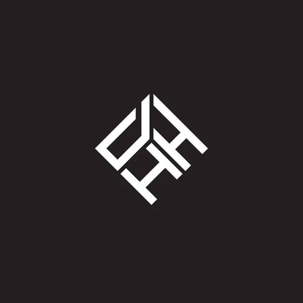 Σχεδιασμός Λογότυπου Γράμματος Dhh Μαύρο Φόντο Δημιουργικά Αρχικά Dhh Έννοια — Διανυσματικό Αρχείο