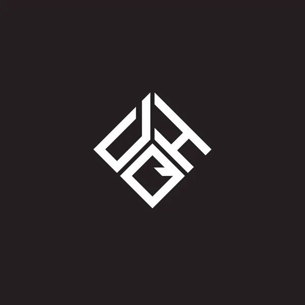 Σχεδιασμός Λογότυπου Γραμμάτων Dqh Μαύρο Φόντο Δημιουργικά Αρχικά Dqh Έννοια — Διανυσματικό Αρχείο