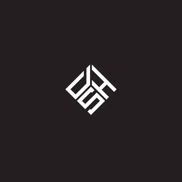 Дизайн Логотипа Dsh Чёрном Фоне Концепция Логотипа Инициалами Dsh Дизайн — стоковый вектор