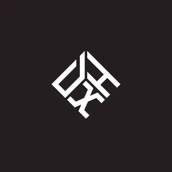 Дизайн Логотипа Буквы Dxh Черном Фоне Dxh Creative Initials Letter — стоковый вектор