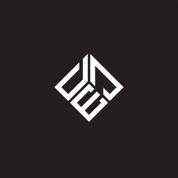 Dej Harf Logosu Tasarımı Siyah Arka Planda Dej Yaratıcı Harflerin — Stok Vektör